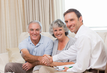 Seniors with assurance man  looking at the camera