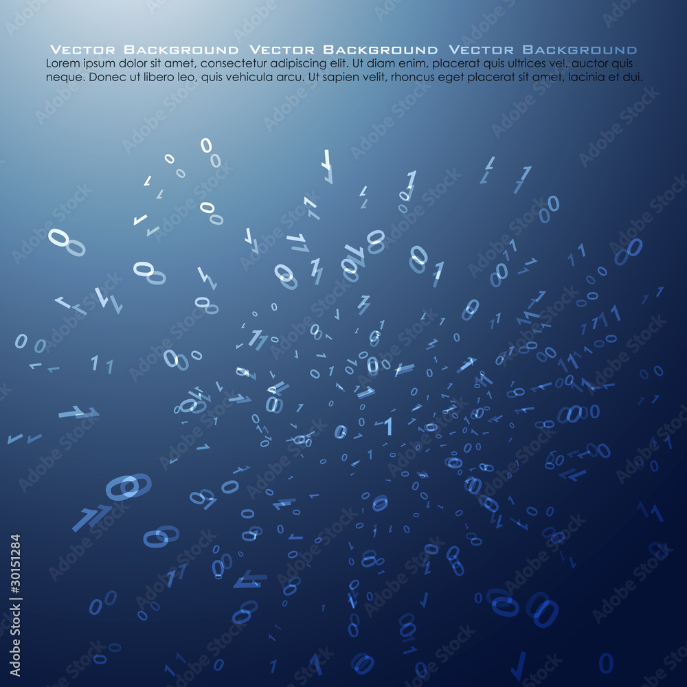 Wall mural abstract binary background