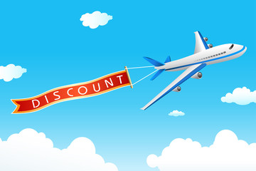 discount tag with plane