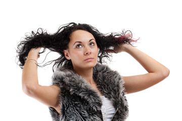 Young brunette woman portrait