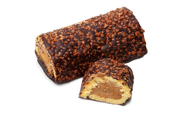 Chocolate cake on white