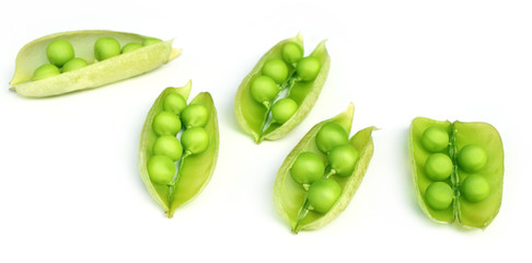 Green peas on beans