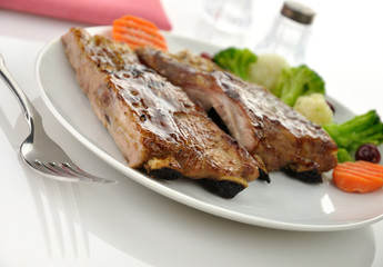 pork ribs with barbecue sauce