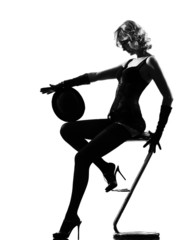 stylish silhouette woman dancing cabaret