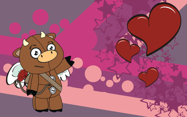 bull cupid cartoon background valentine