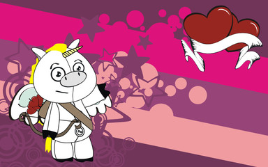 unicorn cupid cartoon background