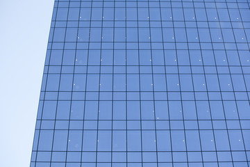 Modern glass wall of an urban building