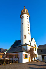 famous medieval Hoechster Schlossturm in Frankfurt