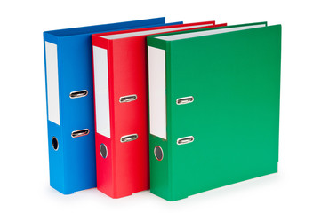 Office folders isolated on the white background