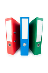 Office folders isolated on the white background
