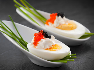 eggs with caviar