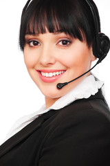 smiley telephone operator