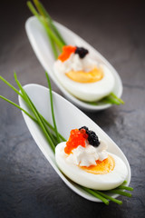 eggs with caviar