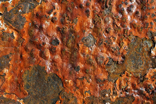 Detail of rusty derelict oil tank