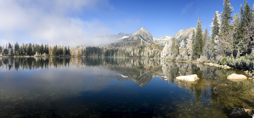 Mirror in a beautiful lake in the High Tatras