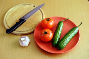 Tomatoes with cucumbers