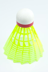 Fototapeta na wymiar yellow shuttlecock badminton isolated on white