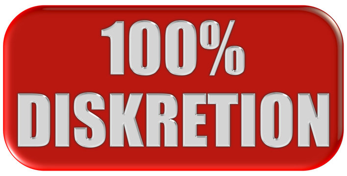 Button rot Ecken rund 100 % DISKRETION