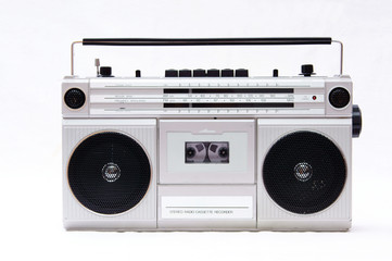 1980s style stereo cassette recorder ghettoblaster