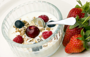Healthy Yogurt And Fruit Breakfast.