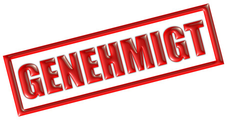 Stempel rot GENEHMIGT