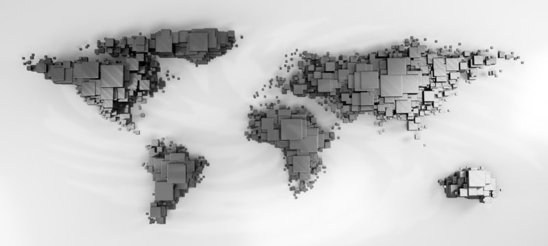 Fototapeta 3d world map rendering