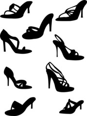 sandals silhouette - vector