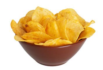 Potato chips in a dish