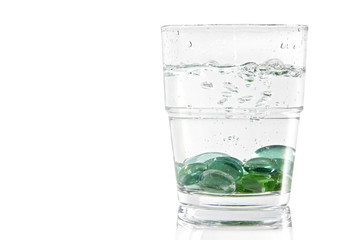 Marbles in a glass of water