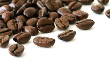 coffee beans on white background