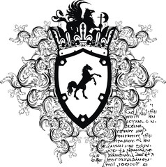 family emblem heraldic coat of arms ornament in vector format