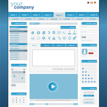 Website Template universal blau Vektoren