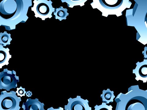 Blue Gears Frame Background Border