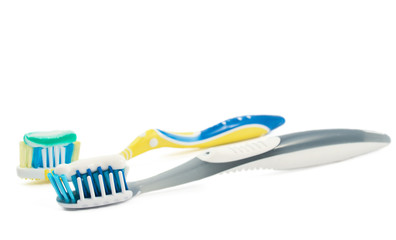 toothbrush with toothpaste