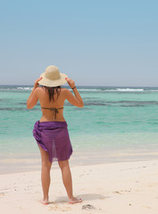 woman on a tropical beach