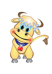 Fototapeta premium Calf Cartoon Character