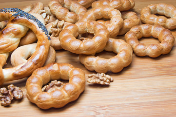 Bagels and knot shaped biscuits