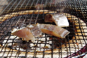 干物の網焼き