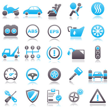 Automotive Blue Icons