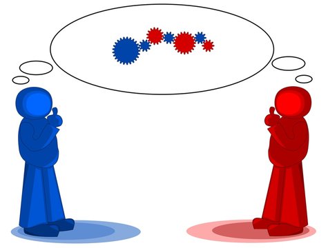Strong together, abstract vector illustration