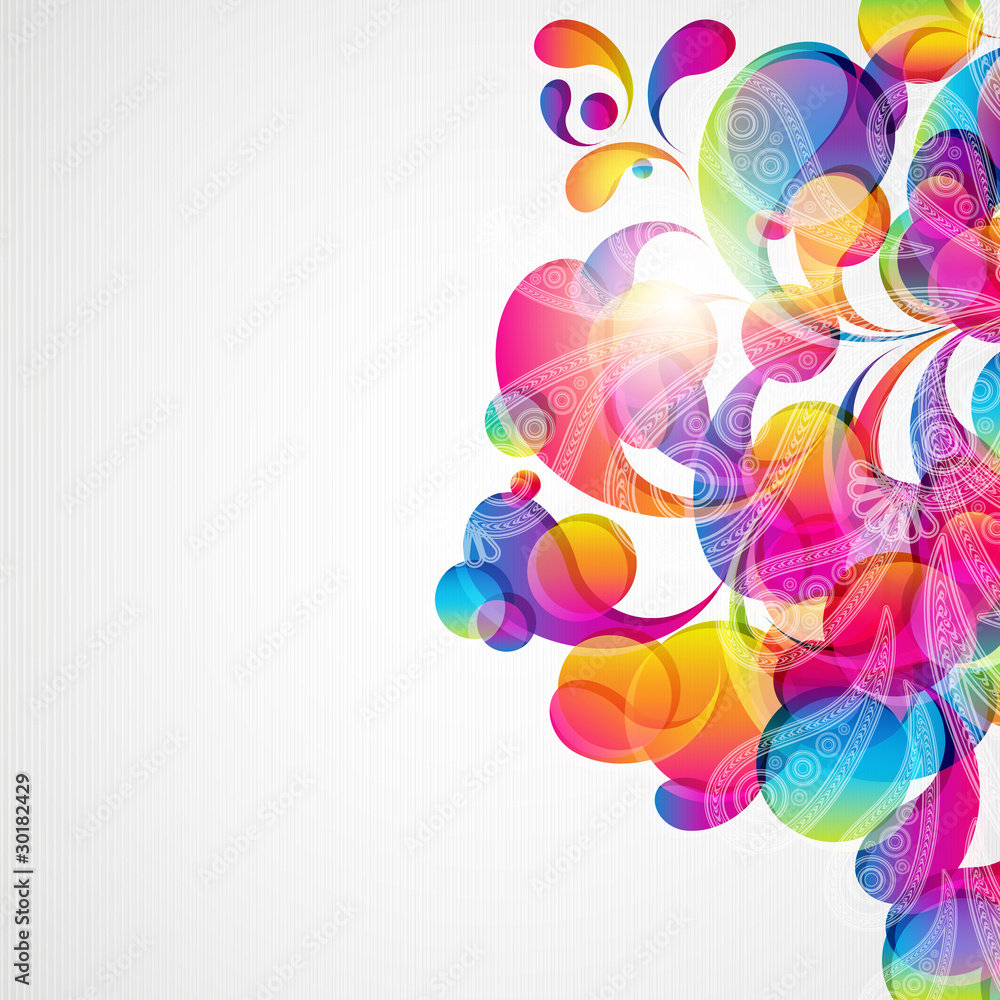 Aufkleber Abstract background with bright circles and teardrop-shaped arch