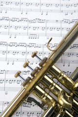 Obraz premium Trumpet and notes