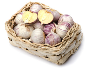 garlic in box close up