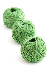 Yarn ball on white background