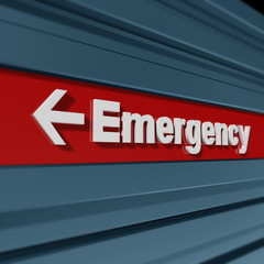 Emergency sign in perspective