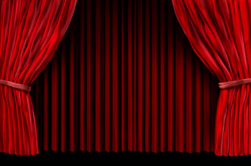 red drapes curtain stage velvet theater