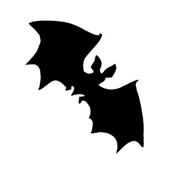 silhouette bat on white background