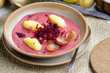 Polish red beet soup