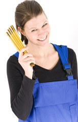Handwerkerin mit Zollstock