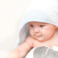 Cute baby after taking a bath